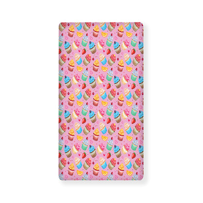 Watercolor Cupcake Pattern Print Baby Crib Sheet