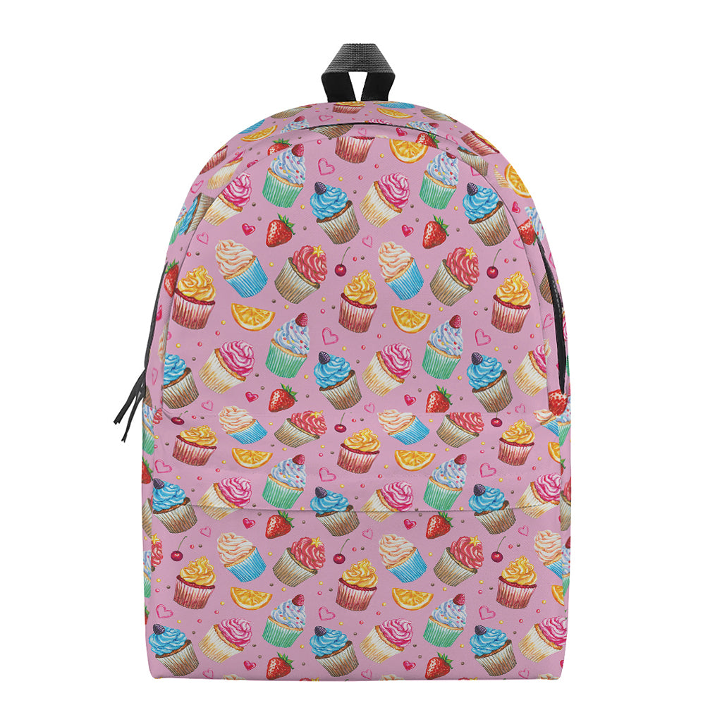 Watercolor Cupcake Pattern Print Backpack