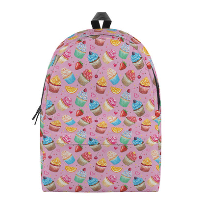 Watercolor Cupcake Pattern Print Backpack