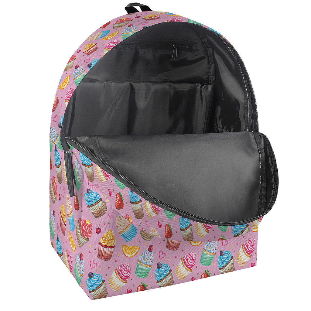 Watercolor Cupcake Pattern Print Backpack