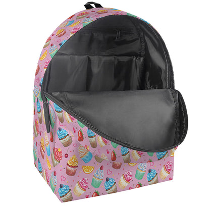Watercolor Cupcake Pattern Print Backpack