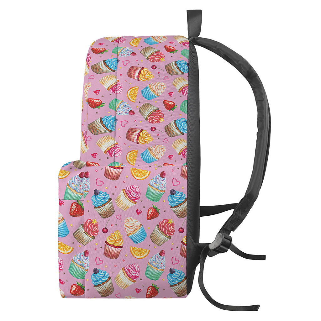 Watercolor Cupcake Pattern Print Backpack
