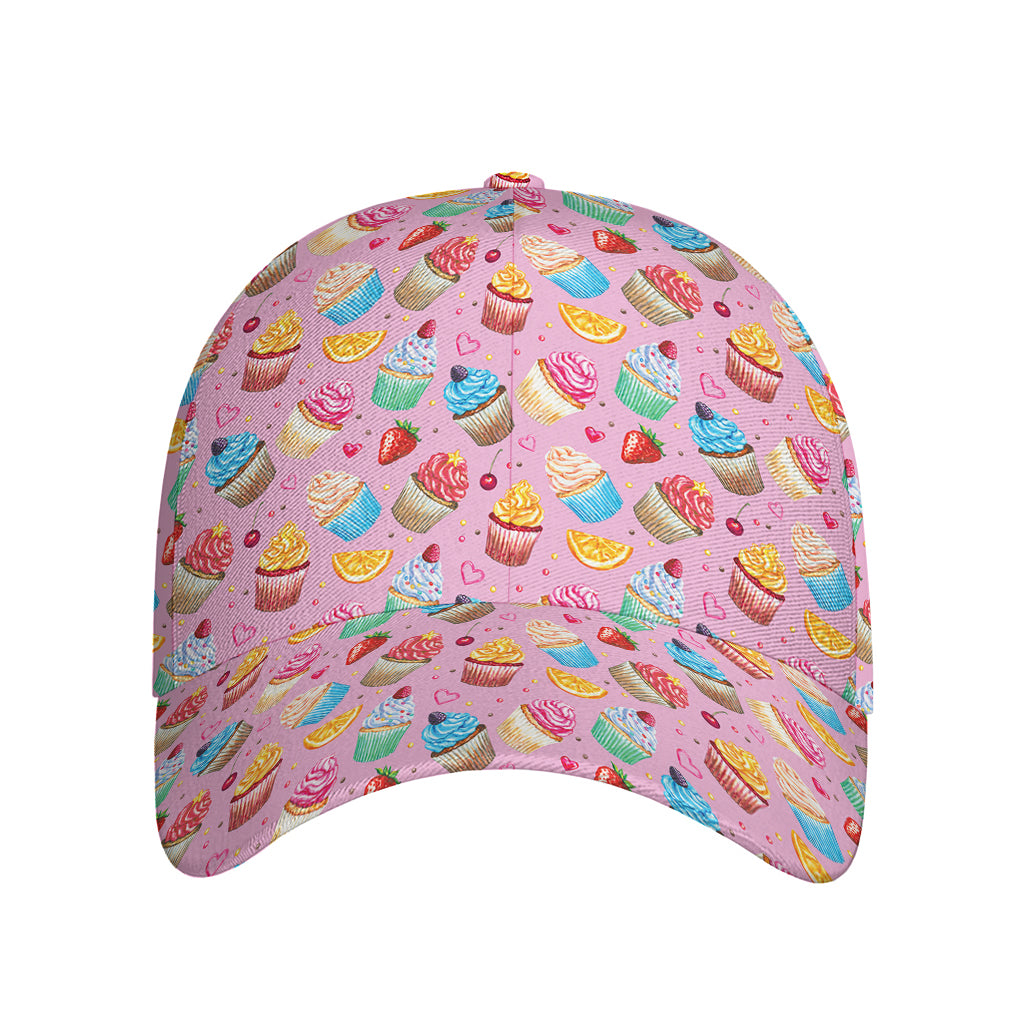 Watercolor Cupcake Pattern Print Baseball Cap