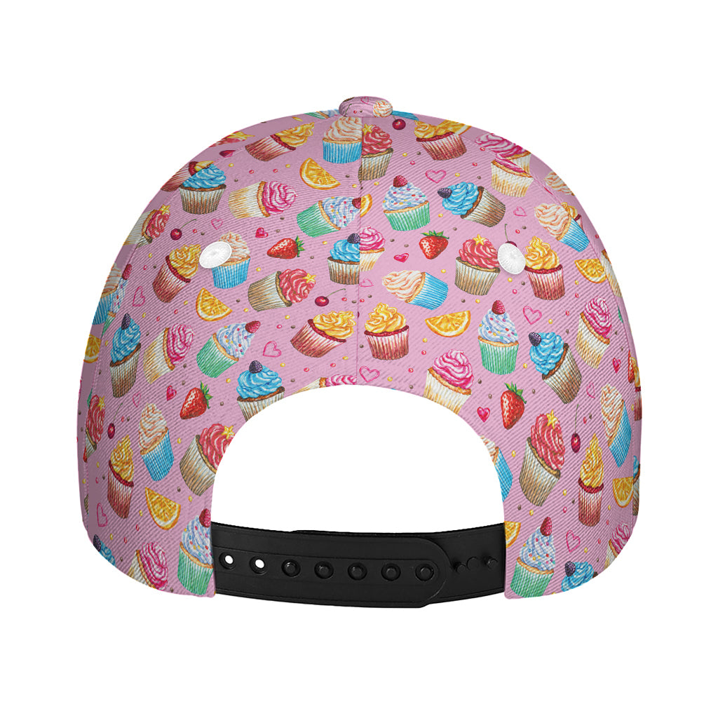 Watercolor Cupcake Pattern Print Baseball Cap