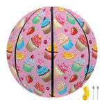 Watercolor Cupcake Pattern Print Basketball