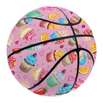 Watercolor Cupcake Pattern Print Basketball