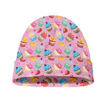 Watercolor Cupcake Pattern Print Beanie