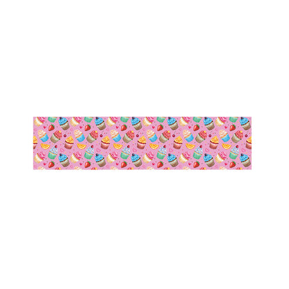 Watercolor Cupcake Pattern Print Bed Runner