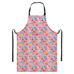 Watercolor Cupcake Pattern Print Bib Apron With Pocket