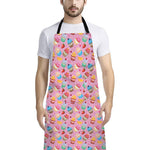 Watercolor Cupcake Pattern Print Bib Apron With Pocket