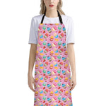 Watercolor Cupcake Pattern Print Bib Apron With Pocket
