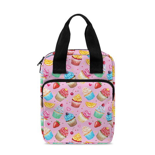 Watercolor Cupcake Pattern Print Bible Tote Bag