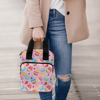 Watercolor Cupcake Pattern Print Bible Tote Bag
