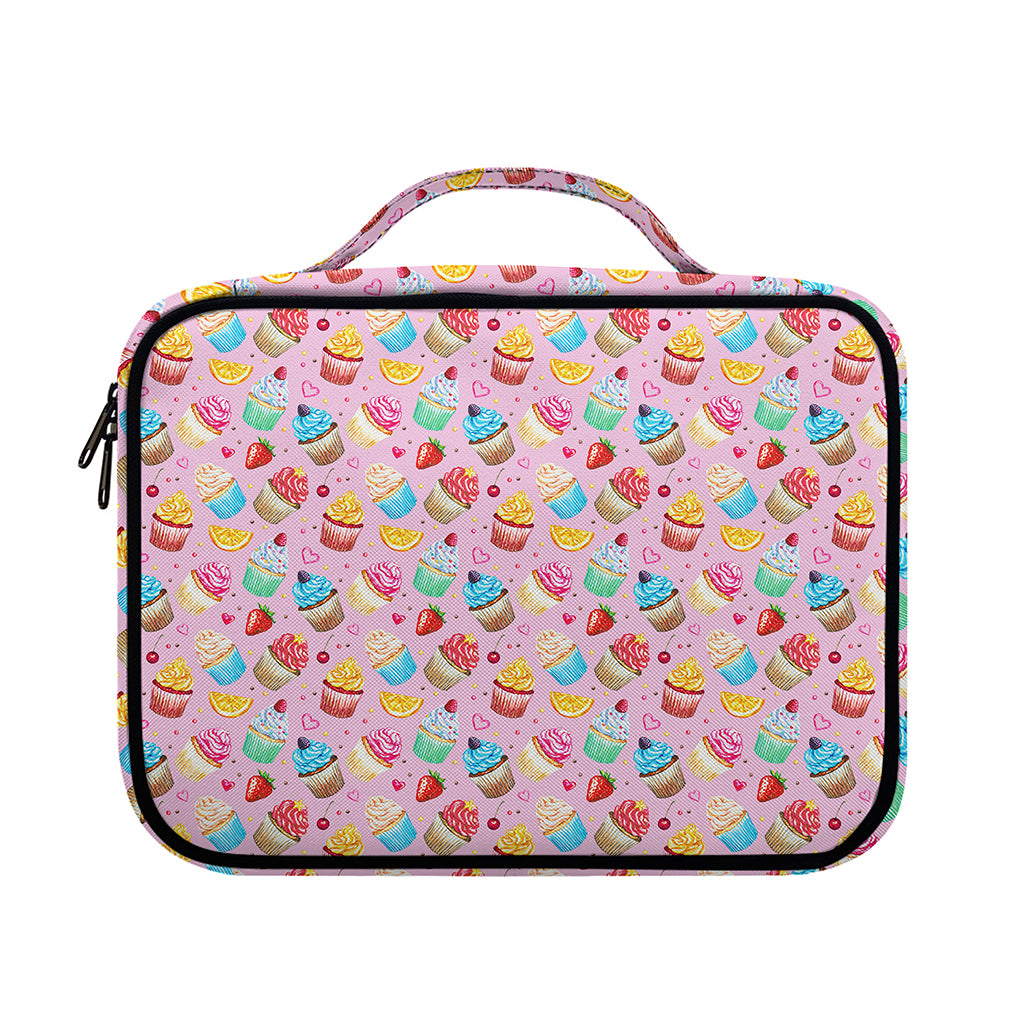 Watercolor Cupcake Pattern Print Briefcase Bible Bag