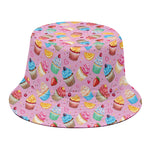 Watercolor Cupcake Pattern Print Bucket Hat