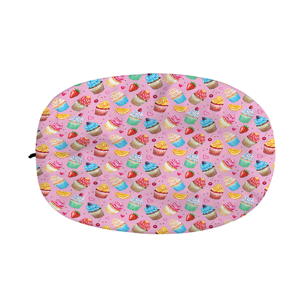 Watercolor Cupcake Pattern Print Car Side Mirror Covers