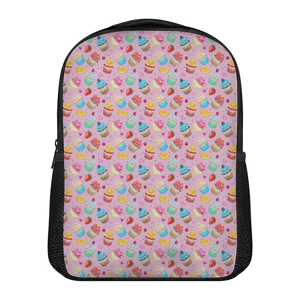 Watercolor Cupcake Pattern Print Casual Backpack