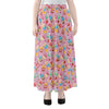 Watercolor Cupcake Pattern Print Chiffon Maxi Skirt