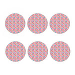 Watercolor Cupcake Pattern Print Coaster Set