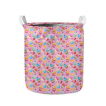 Watercolor Cupcake Pattern Print Collapsible Laundry Basket