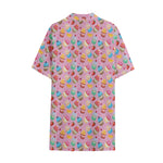 Watercolor Cupcake Pattern Print Cotton Hawaiian Shirt