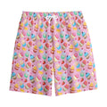 Watercolor Cupcake Pattern Print Cotton Shorts