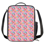 Watercolor Cupcake Pattern Print Crossbody Lunch Bag