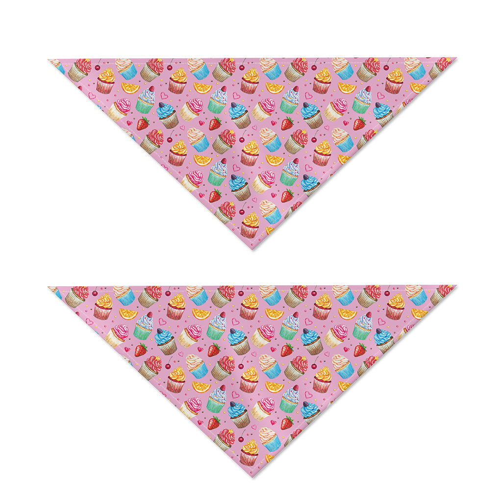 Watercolor Cupcake Pattern Print Dog Bandana