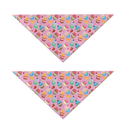 Watercolor Cupcake Pattern Print Dog Bandana