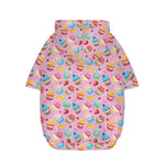 Watercolor Cupcake Pattern Print Dog Zip Up Hoodie