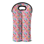 Watercolor Cupcake Pattern Print Double Neoprene Wine Tote