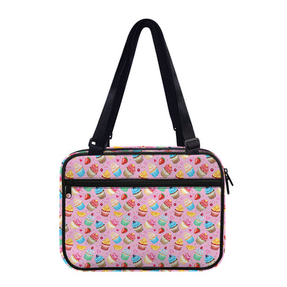 Watercolor Cupcake Pattern Print Double Strap Bible Bag