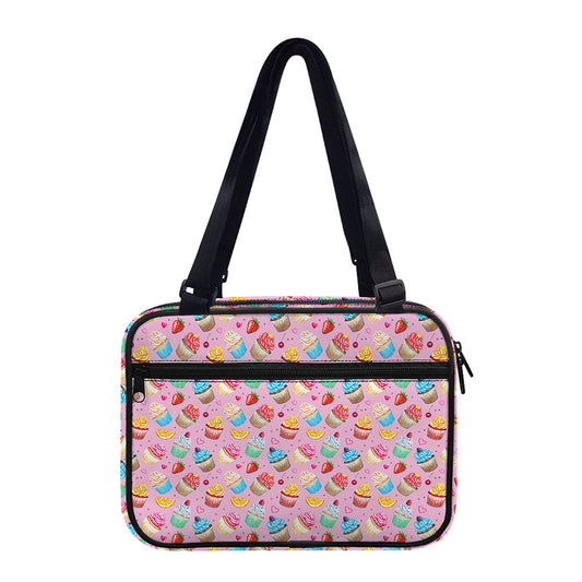 Watercolor Cupcake Pattern Print Double Strap Bible Bag