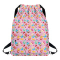 Watercolor Cupcake Pattern Print Drawstring Backpack