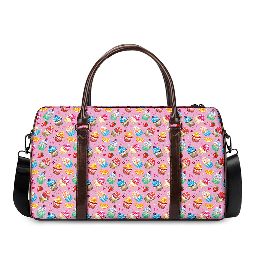 Watercolor Cupcake Pattern Print Duffle Bag