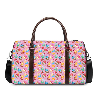 Watercolor Cupcake Pattern Print Duffle Bag