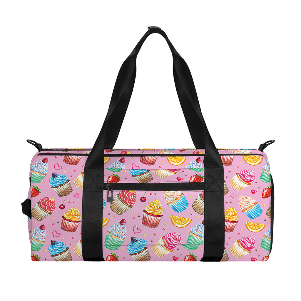 Watercolor Cupcake Pattern Print Gym Bag