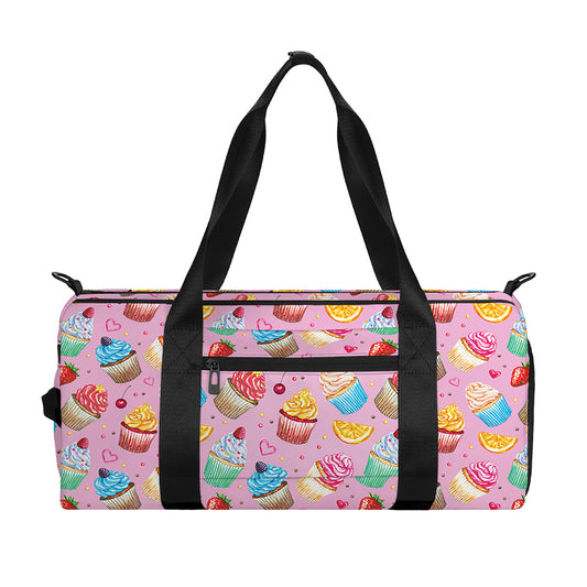 Watercolor Cupcake Pattern Print Gym Bag