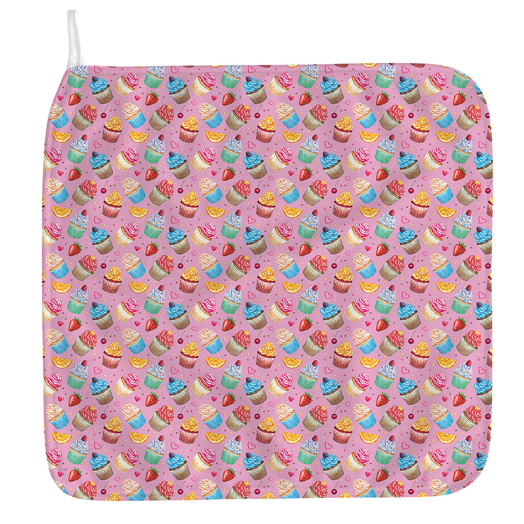 Watercolor Cupcake Pattern Print Hand Towel