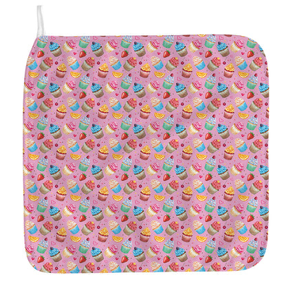 Watercolor Cupcake Pattern Print Hand Towel