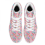 Watercolor Cupcake Pattern Print High Top Leather Sneakers