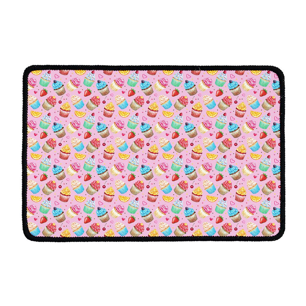 Watercolor Cupcake Pattern Print Kitchen Mat