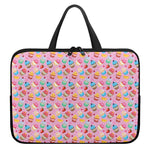Watercolor Cupcake Pattern Print Laptop Sleeve With Handle