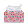 Watercolor Cupcake Pattern Print Leather Tissue Box Cover