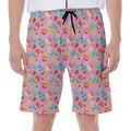 Watercolor Cupcake Pattern Print Men's Beach Shorts