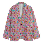 Watercolor Cupcake Pattern Print Men's Blazer