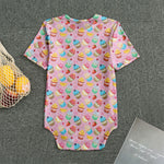 Watercolor Cupcake Pattern Print Men's Bodysuit