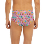 Watercolor Cupcake Pattern Print Men's Briefs