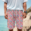Watercolor Cupcake Pattern Print Men's Cargo Shorts