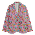 Watercolor Cupcake Pattern Print Men's Cotton Blazer